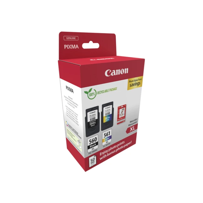 Inktcartridge Canon PG-560XL CL-561XL + papier