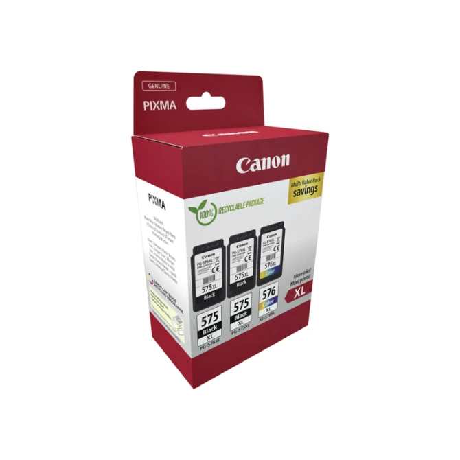 Inktcartridge Canon PG-575XL + CL-576XL 2x zw+kleur