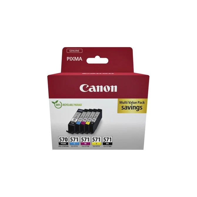 Inktcartridge Canon PGI-570 + CLI-571 2x zwart + 3 kleuren