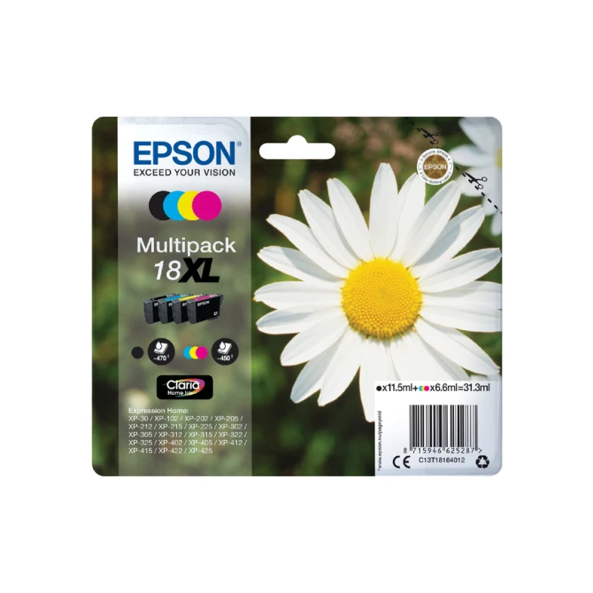 Inktcartridge Epson 18XL T1816 zwart + 3 kleuren