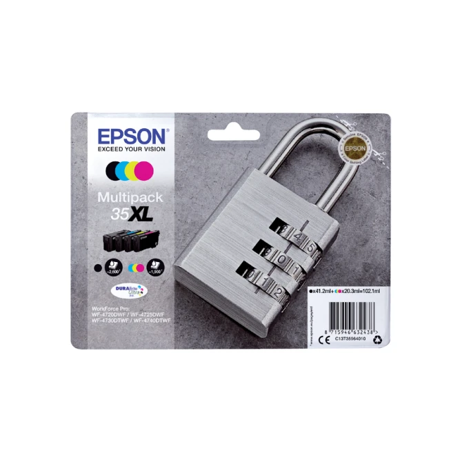 Inktcartridge Epson 35XL T3596 zwart + 3 kleuren