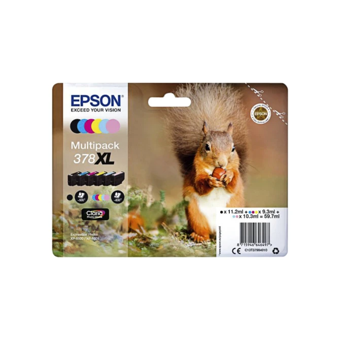 Inktcartridge Epson 378XL T3798 6 kleuren