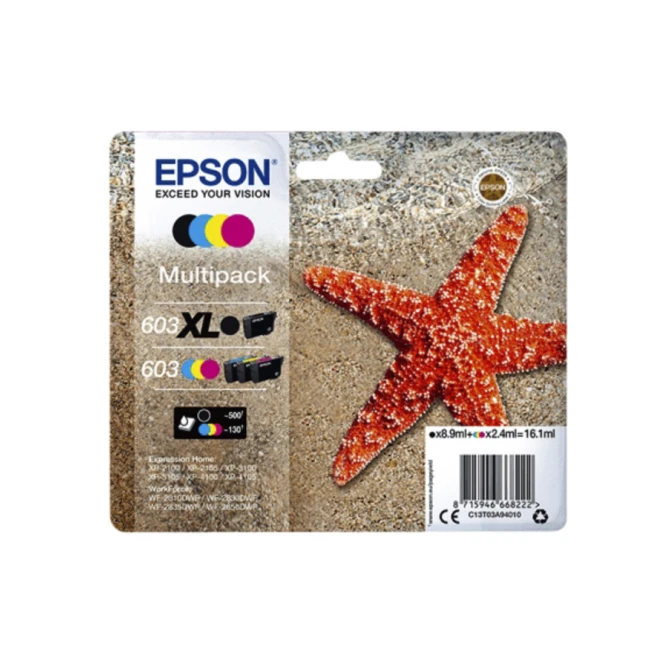 Inktcartridge Epson 603 T03A9 zwart XL+ 3 kleuren
