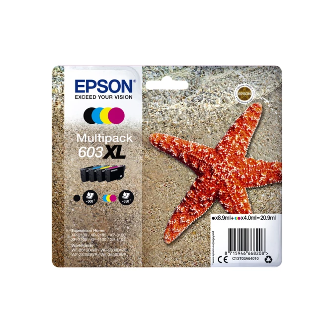 Inktcartridge Epson 603XL T03A6 zwart + 3 kleuren