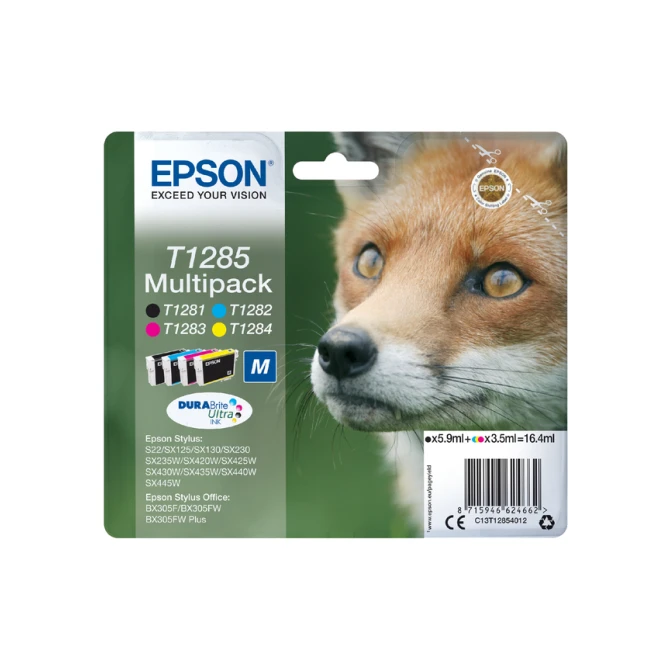 Inktcartridge Epson T1285 zwart + 3 kleuren