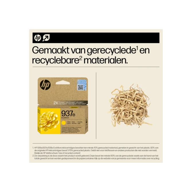 Inktcartridge HP 4S6W8NE 937E Evomore geel