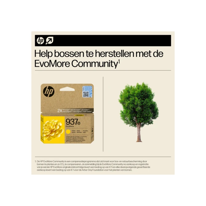 Inktcartridge HP 4S6W8NE 937E Evomore geel