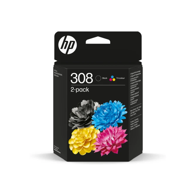 Inktcartridge HP 6L6S6UE 308 zwart + 3 kleuren