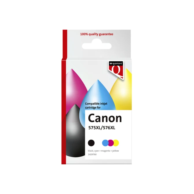 Inktcartridge Quantore alternatief tbv Canon Pg-575XL Cl-576XL zwart + kleur