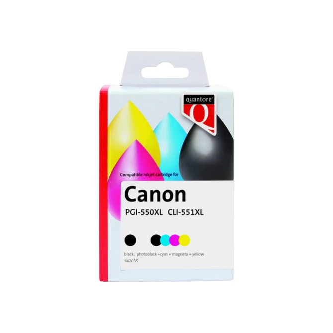 Inktcartridge Quantore alternatief tbv Canon PGI-550XL CLI-551XL zwart + 4 kleuren