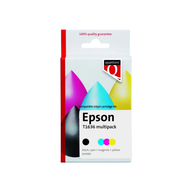 Inktcartridge Quantore alternatief tbv Epson 16XL T1636 zwart + 3 kleuren HC