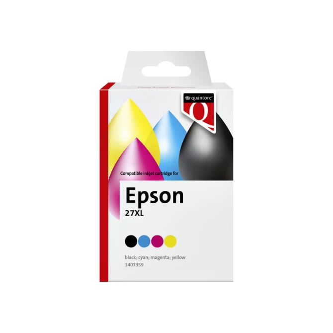 Inktcartridge Quantore alternatief tbv Epson 27XL zwart+3kleur