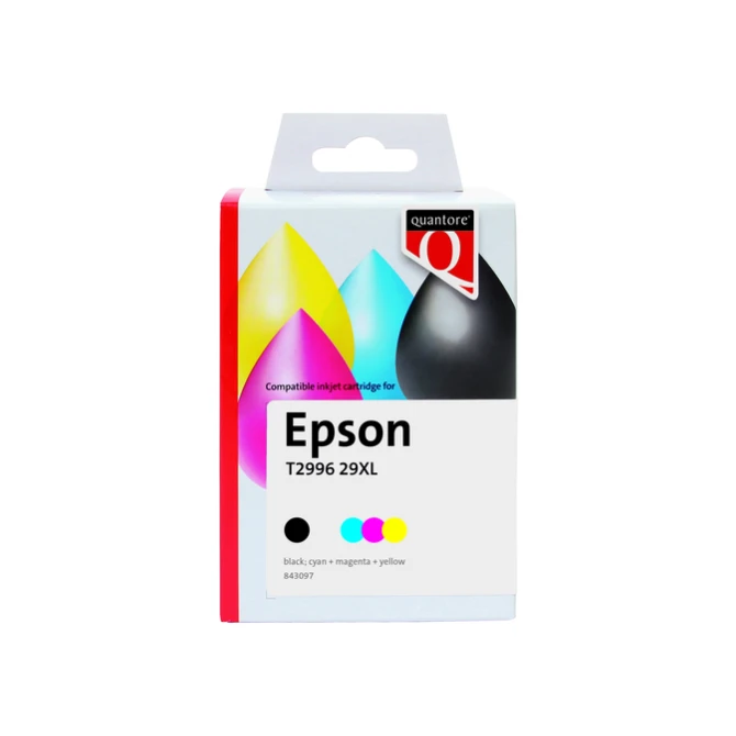 Inktcartridge Quantore alternatief tbv Epson 29XL T2996 zwart + 3 kleuren remanufactured