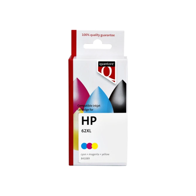 Inktcartridge Quantore alternatief tbv HP C2P07AE 62XL kleur