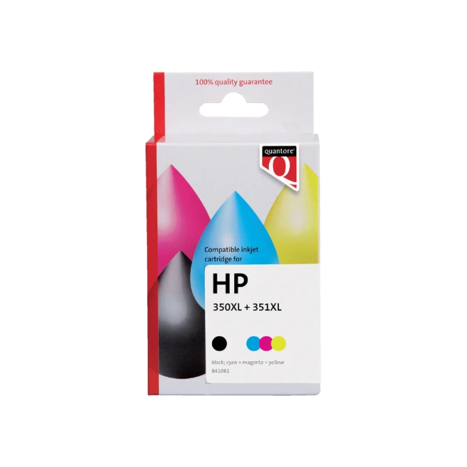 Inktcartridge Quantore alternatief tbv HP CB336EE CB338EE 350XL 351XL zwart en kleur