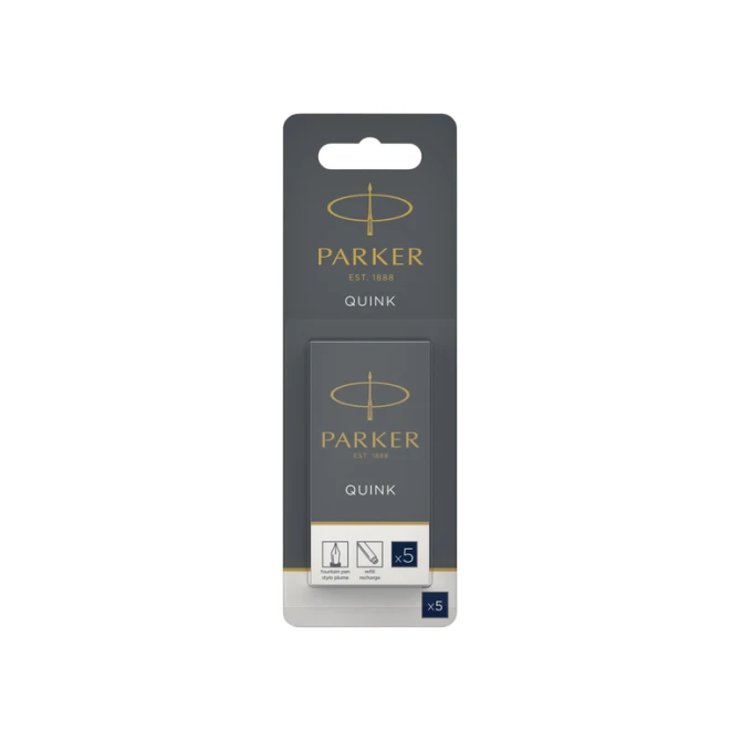 Inktpatroon Parker Quink blauwzwart blister à 5 stuks