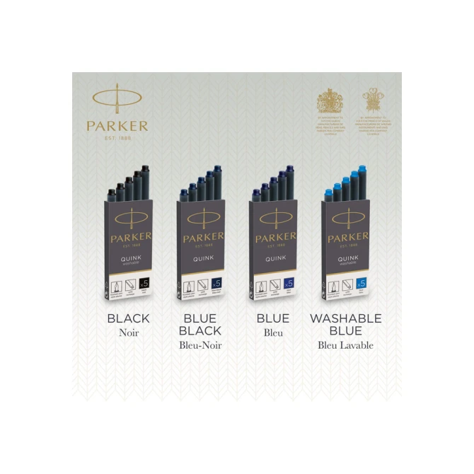 Inktpatroon Parker Quink blauwzwart blister à 5 stuks