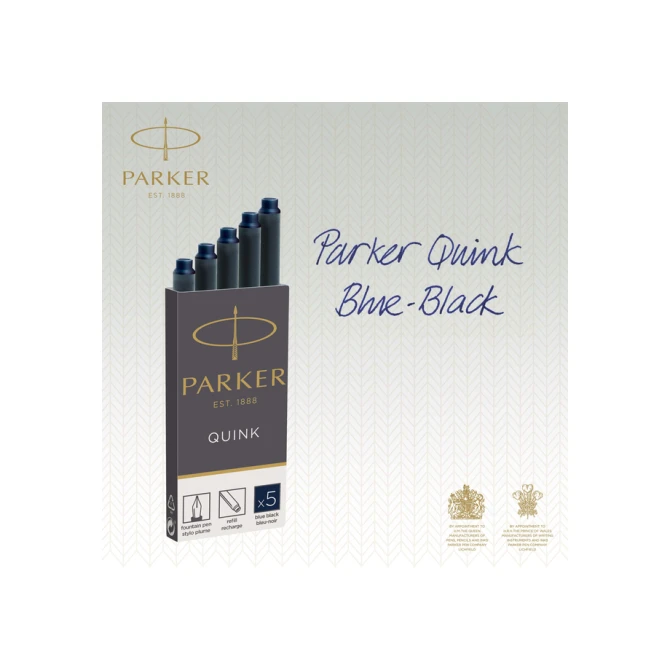 Inktpatroon Parker Quink blauwzwart blister à 5 stuks