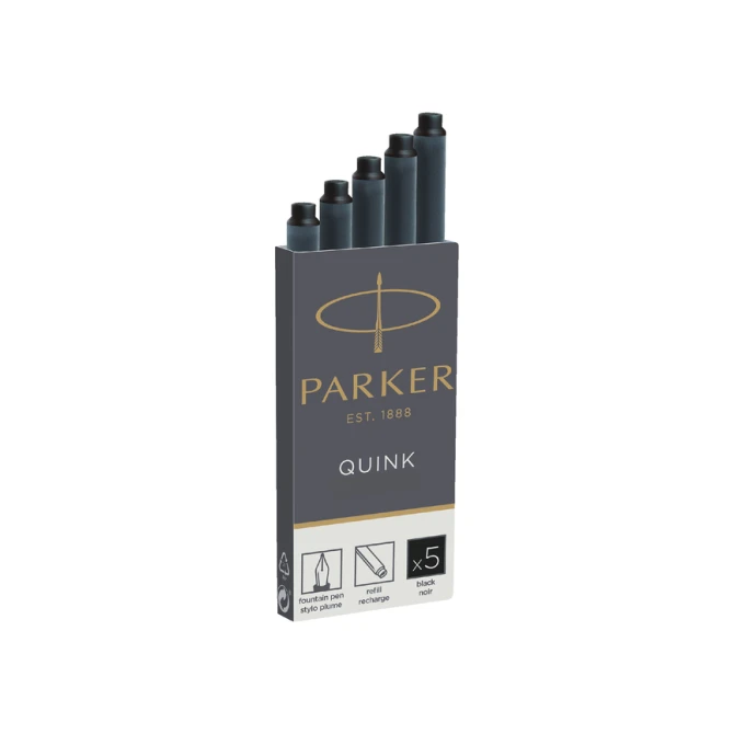 Inktpatroon Parker Quink permanent zwart pak à 5 stuks