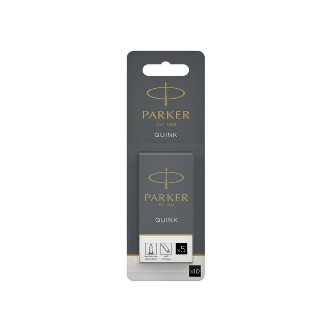 Inktpatroon Parker Quink zwart blister à 10 stuks