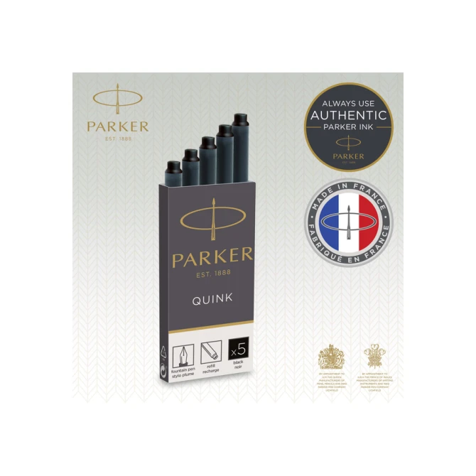 Inktpatroon Parker Quink zwart blister à 10 stuks