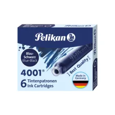 Inktpatroon Pelikan 4001 blauw/zwart 6 stuks Inktpatroon Pelikan 4001 blauw/zwart 6 stuks
