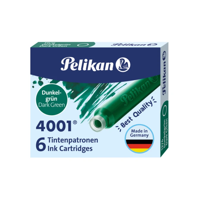 Inktpatroon Pelikan 4001 donkergroen 6 stuks