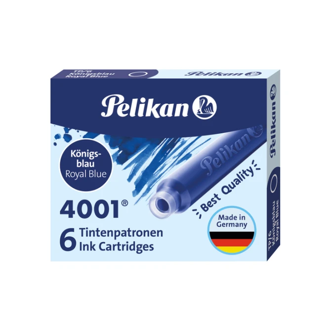 Inktpatroon Pelikan 4001 koningsblauw 6 stuks
