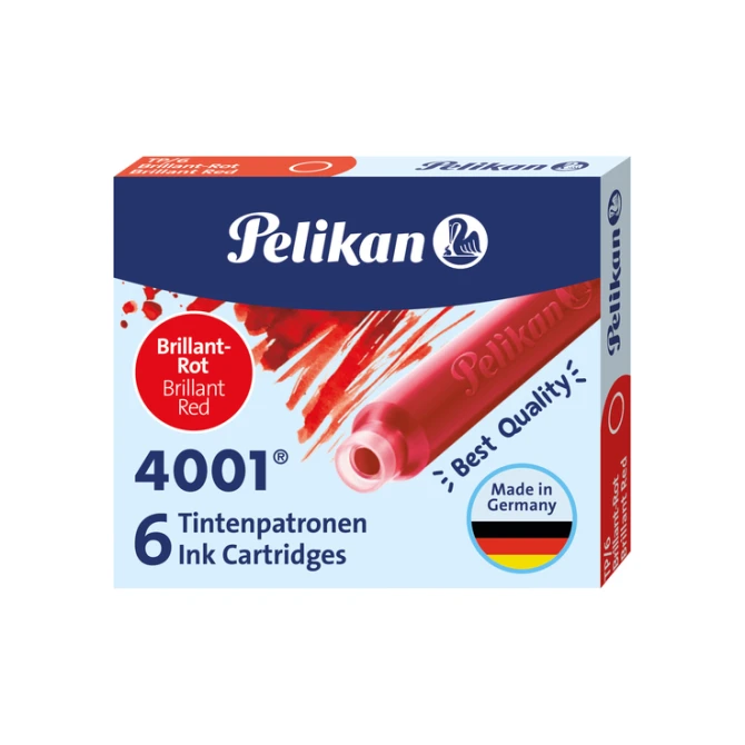 Inktpatroon Pelikan 4001 rood 6 stuks