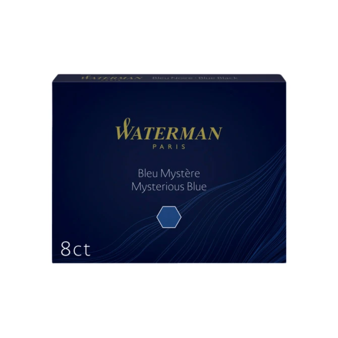 Inktpatroon Waterman nr 23 lang blauwzwart pak à 8 stuks