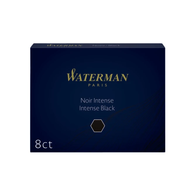 Inktpatroon Waterman nr 23 lang zwart pak à 8 stuks