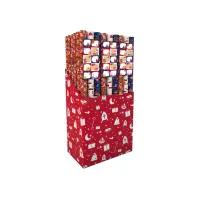 Inpakpapier Sint 200x70cm set à 3 rollen + stickervel met 10 etiketten assorti