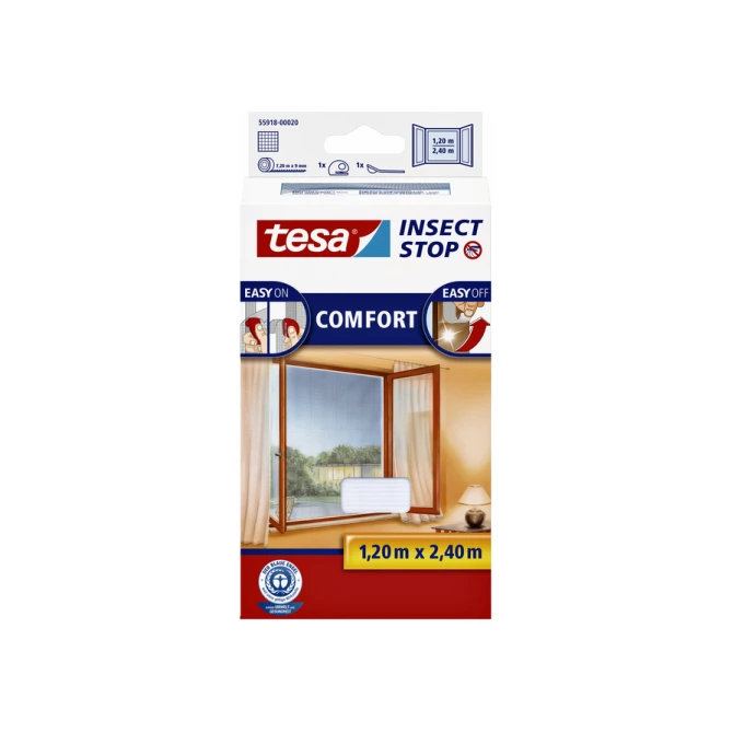 Insectenhor tesa® Insect Stop COMFORT buitendraaiende ramen 1,2x2,4m wit