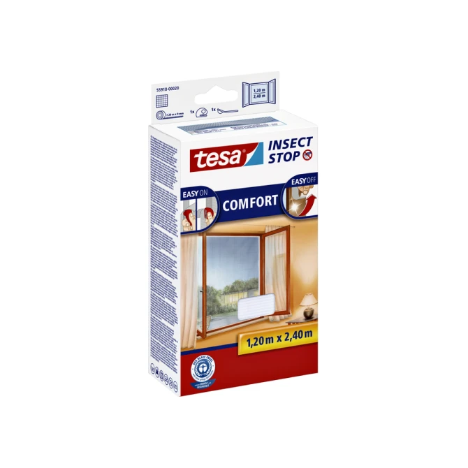 Insectenhor tesa® Insect Stop COMFORT buitendraaiende ramen 1,2x2,4m wit