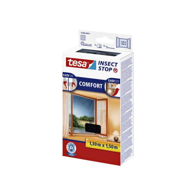 Insectenhor tesa® Insect Stop COMFORT raam 1,3x1,5m zwart