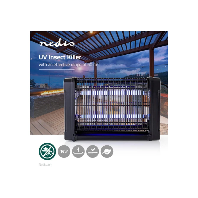 Insectenlamp Nedis electrisch 2x8watt 50M2 zwart