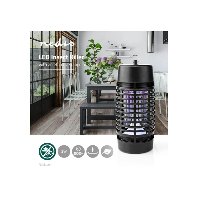 Insectenlamp Nedis electrisch 30watt 30M2 zwart