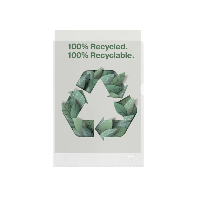 Insteekmap L-model Esselte A4 100% gerecycled 0.10mm transparant 100 stuks