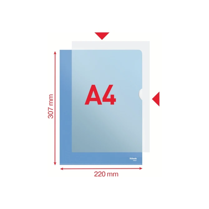 Insteekmap L-model Esselte standaard A4 0.11mm PP blauw 100 stuks
