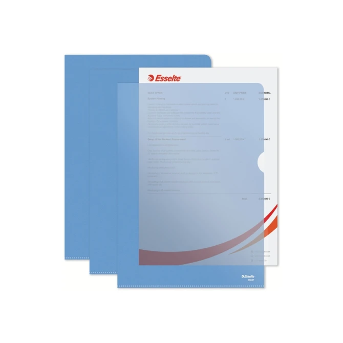 Insteekmap L-model Esselte standaard A4 0.11mm PP blauw 100 stuks