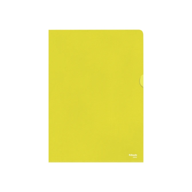 Insteekmap L-model Esselte standaard A4 0.11mm PP geel 100 stuks
