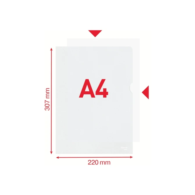 Insteekmap L-model Esselte standaard copy safe PP A4 transparant 100 stuks