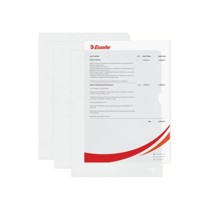 Insteekmap L-model Esselte standaard copy safe PP A4 transparant 100 stuks