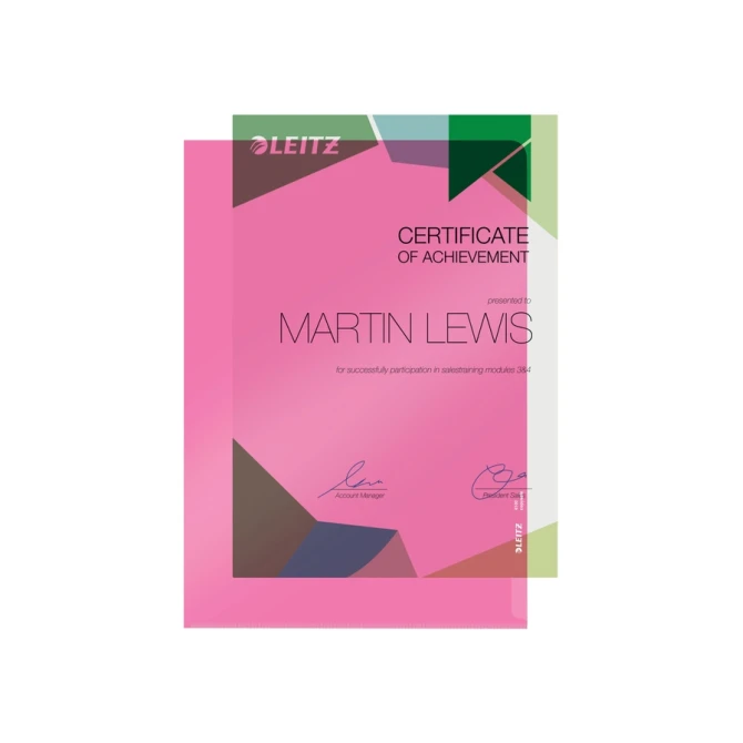 Insteekmap L-model Leitz Premium copy safe 0.15mm PVC A4 rood 100 stuks
