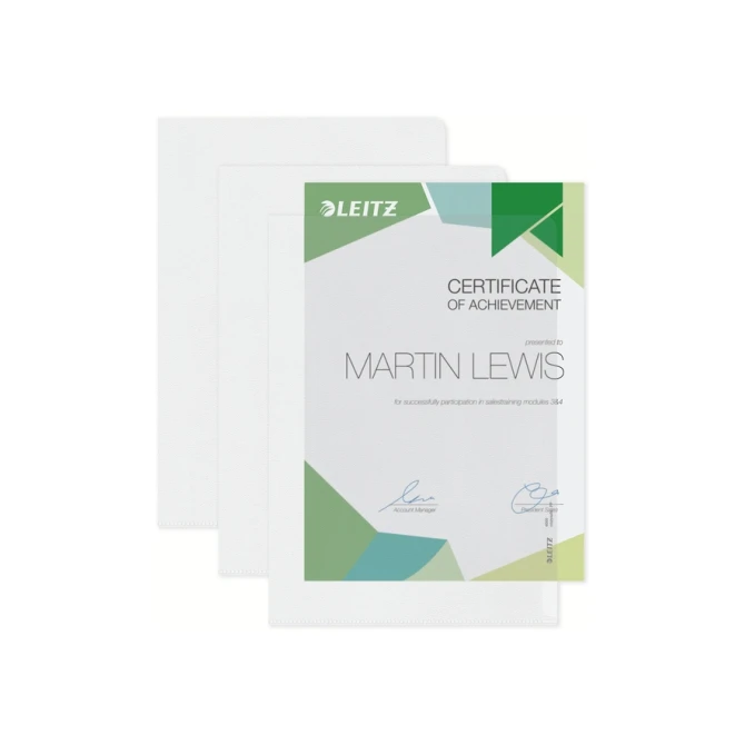 Insteekmap L-model Leitz Premium copy safe 0.17mm PP A4 transparant 100 stuks
