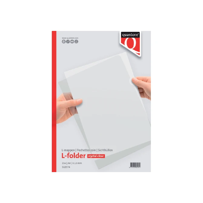 Insteekmap L-model Quantore A4 PP 0.12mm glad 25 stuks
