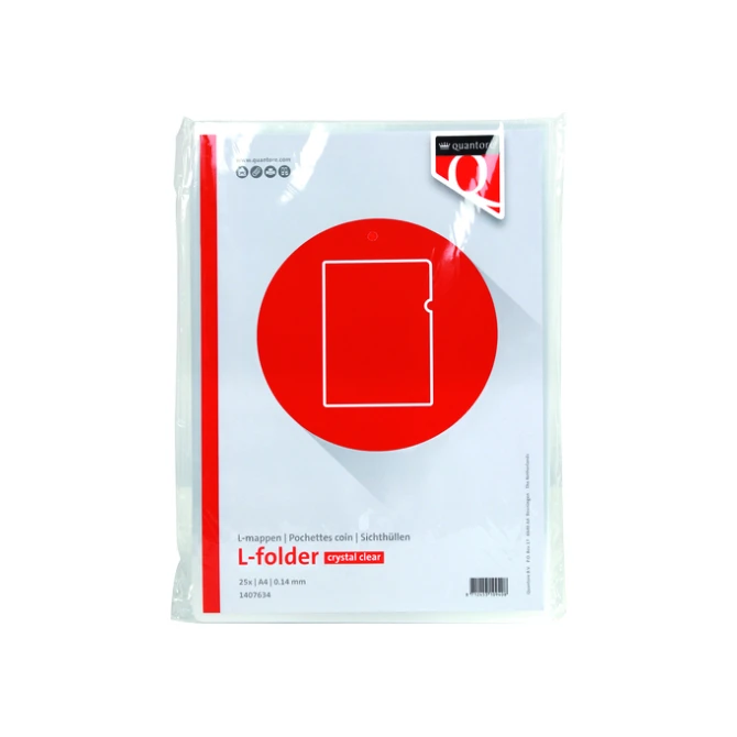 Insteekmap L-model Quantore A4 PP 0.14mm glad 25 stuks