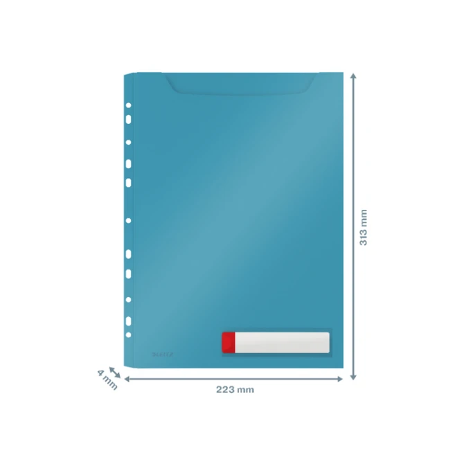 Insteekmap U-model Leitz Cosy harmonica A4 met perforatiestrip PP blauw