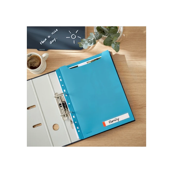 Insteekmap U-model Leitz Cosy harmonica A4 met perforatiestrip PP blauw