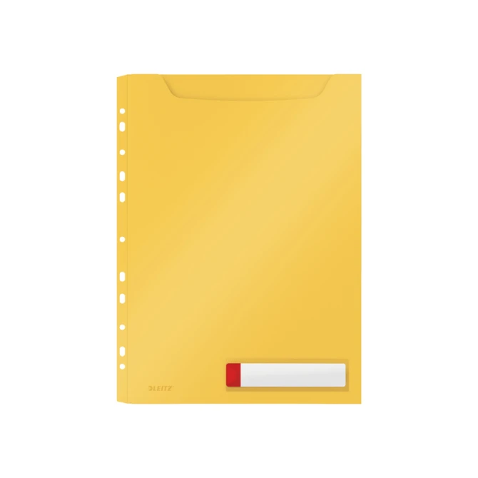 Insteekmap U-model Leitz Cosy harmonica A4 met perforatiestrip PP geel